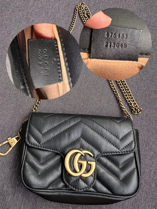 Gucci Handbags - Gucci Black Leather Mini Shoulder Bag with Gold GG Hardware